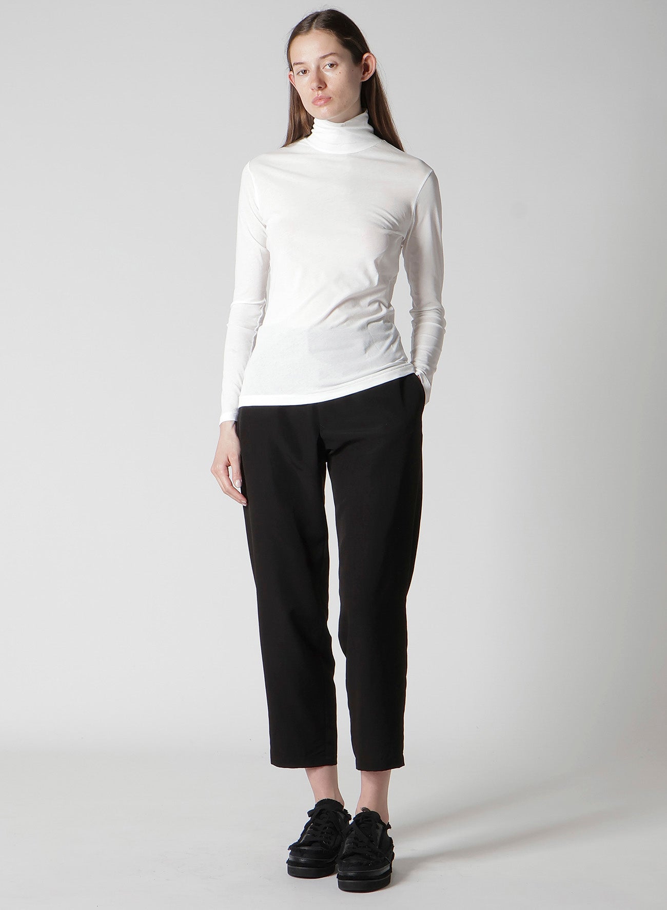 HIGH TWISTED JERSEY LONG SLV TURTLE NECK PO