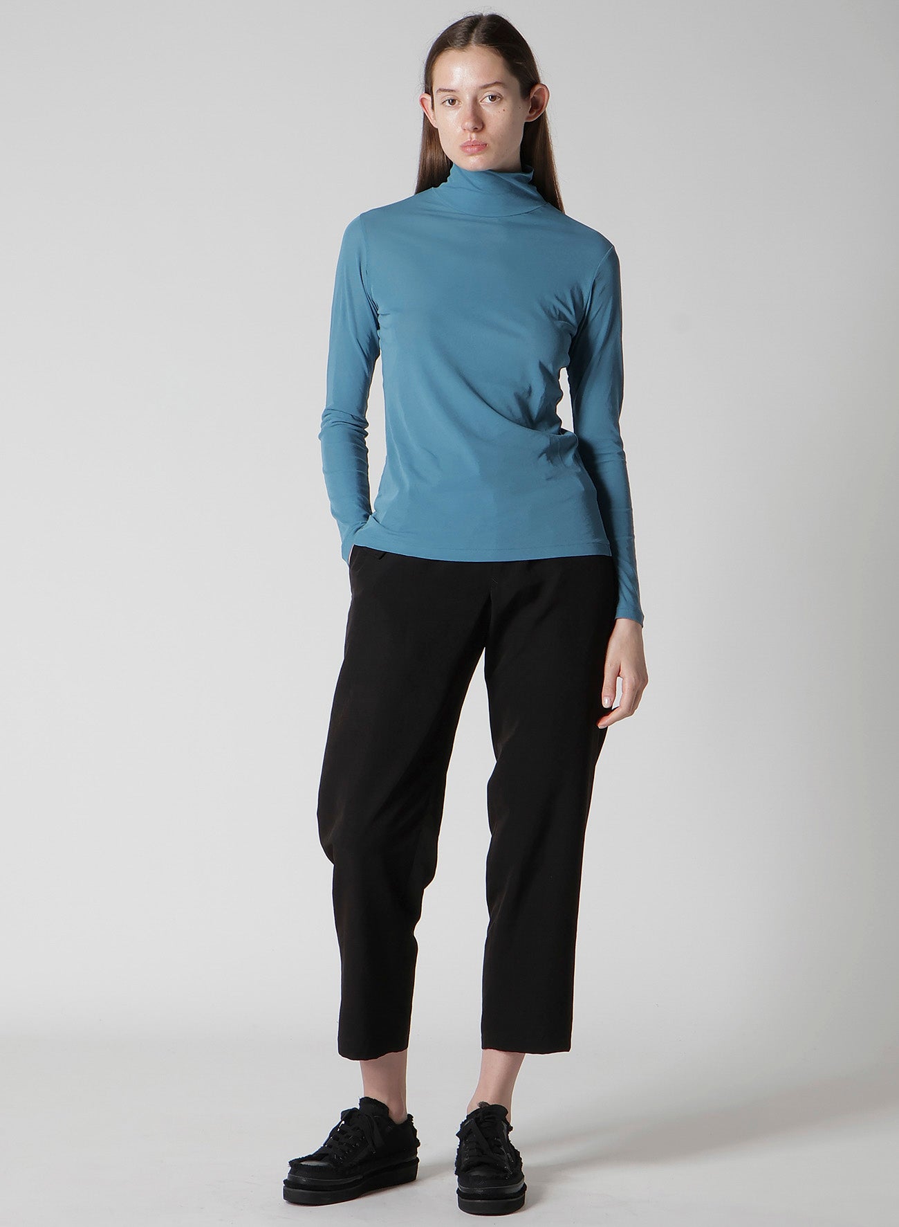 HIGH TWISTED JERSEY LONG SLV TURTLE NECK PO