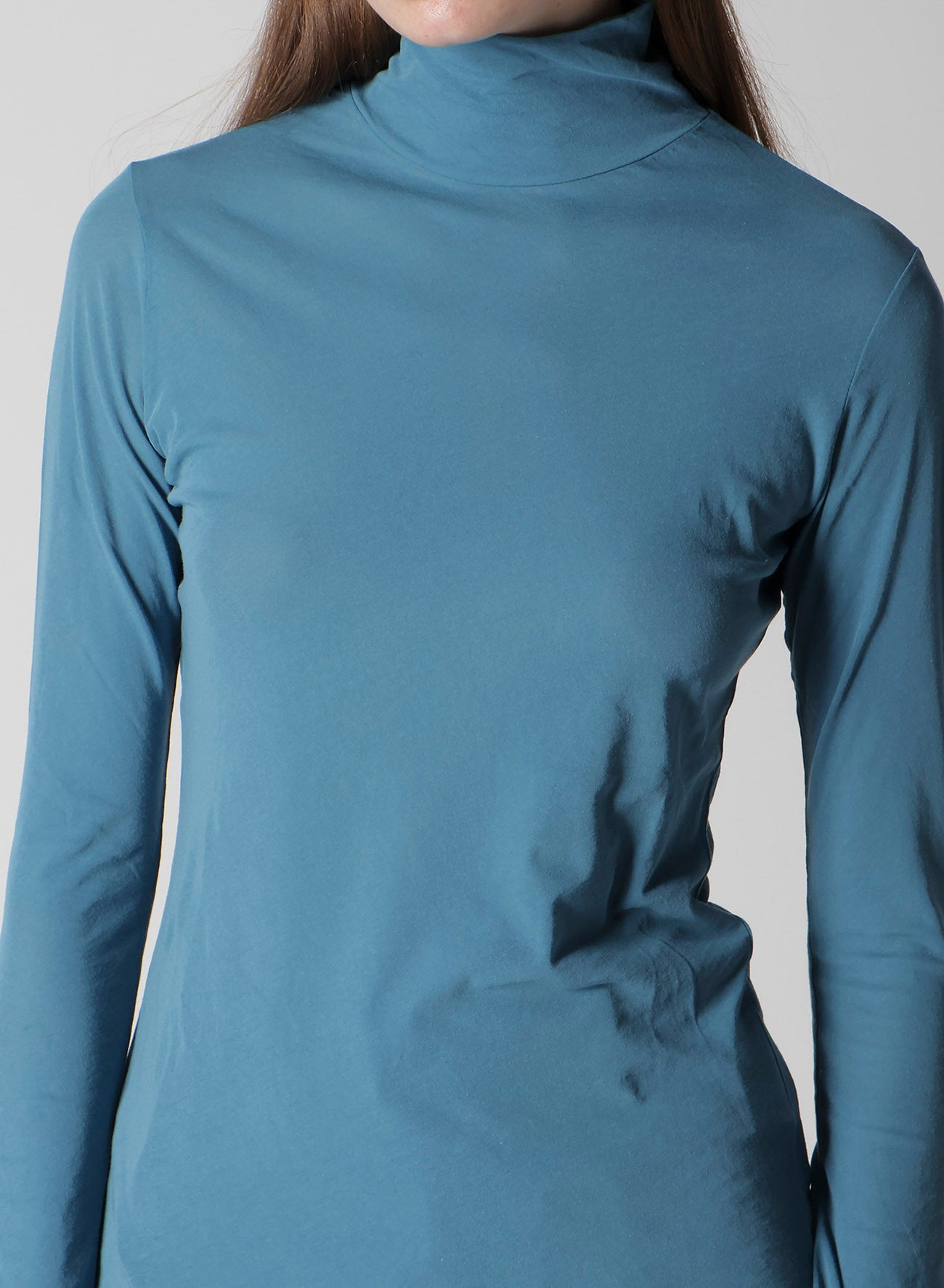HIGH TWISTED JERSEY LONG SLV TURTLE NECK PO