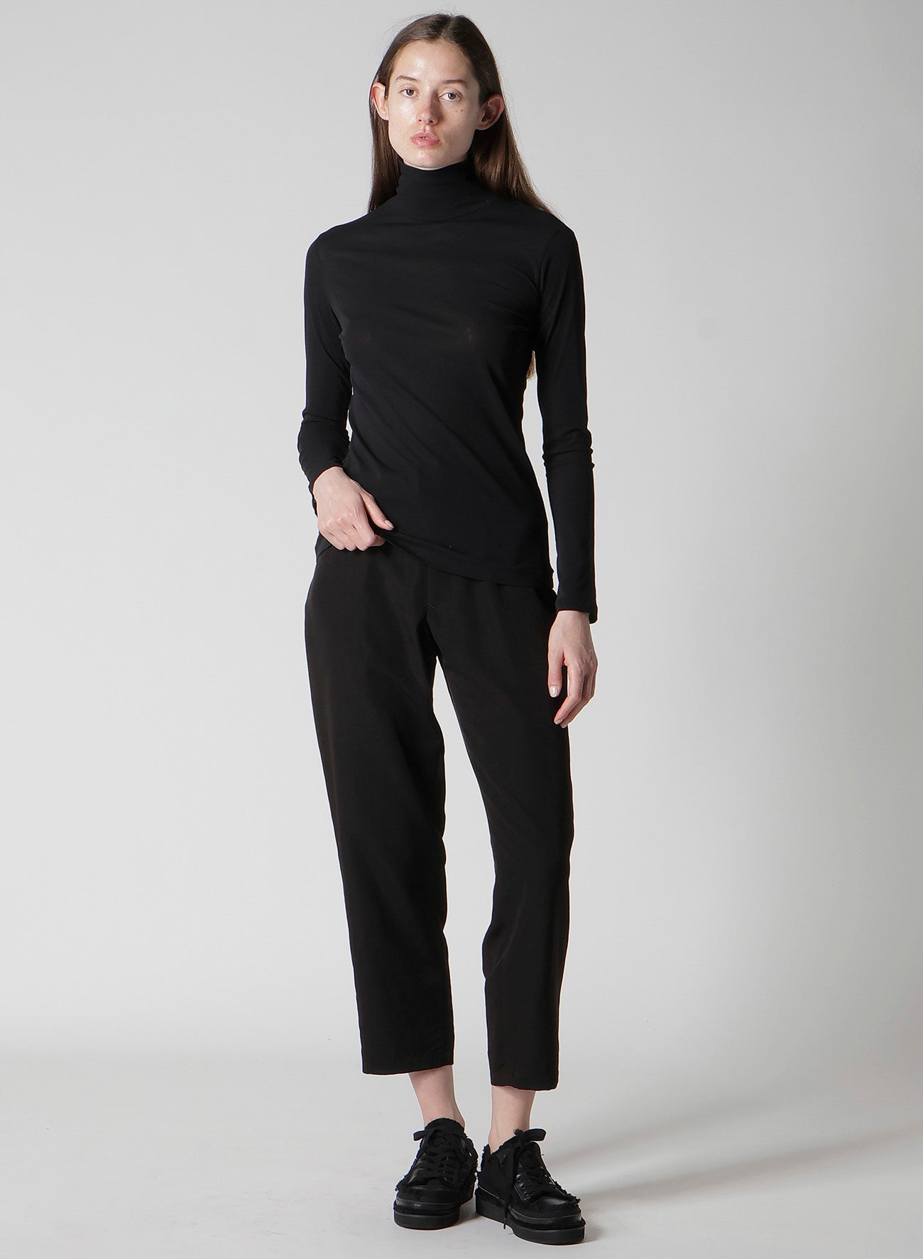 HIGH TWISTED JERSEY LONG SLV TURTLE NECK PO