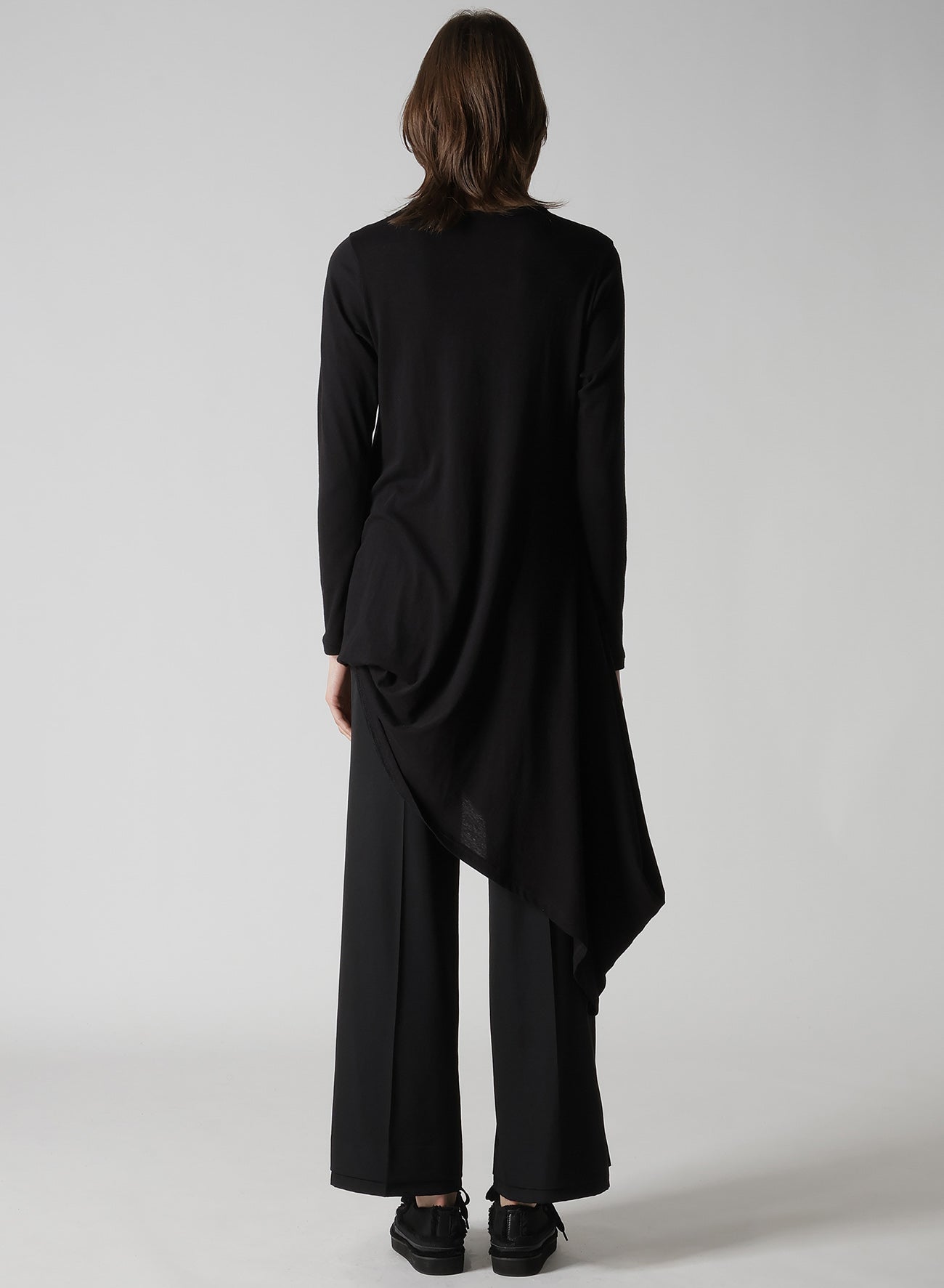 C ANGORA CASHMERE SINGLE JERSEY R DRAPED ROUND NECK PO
