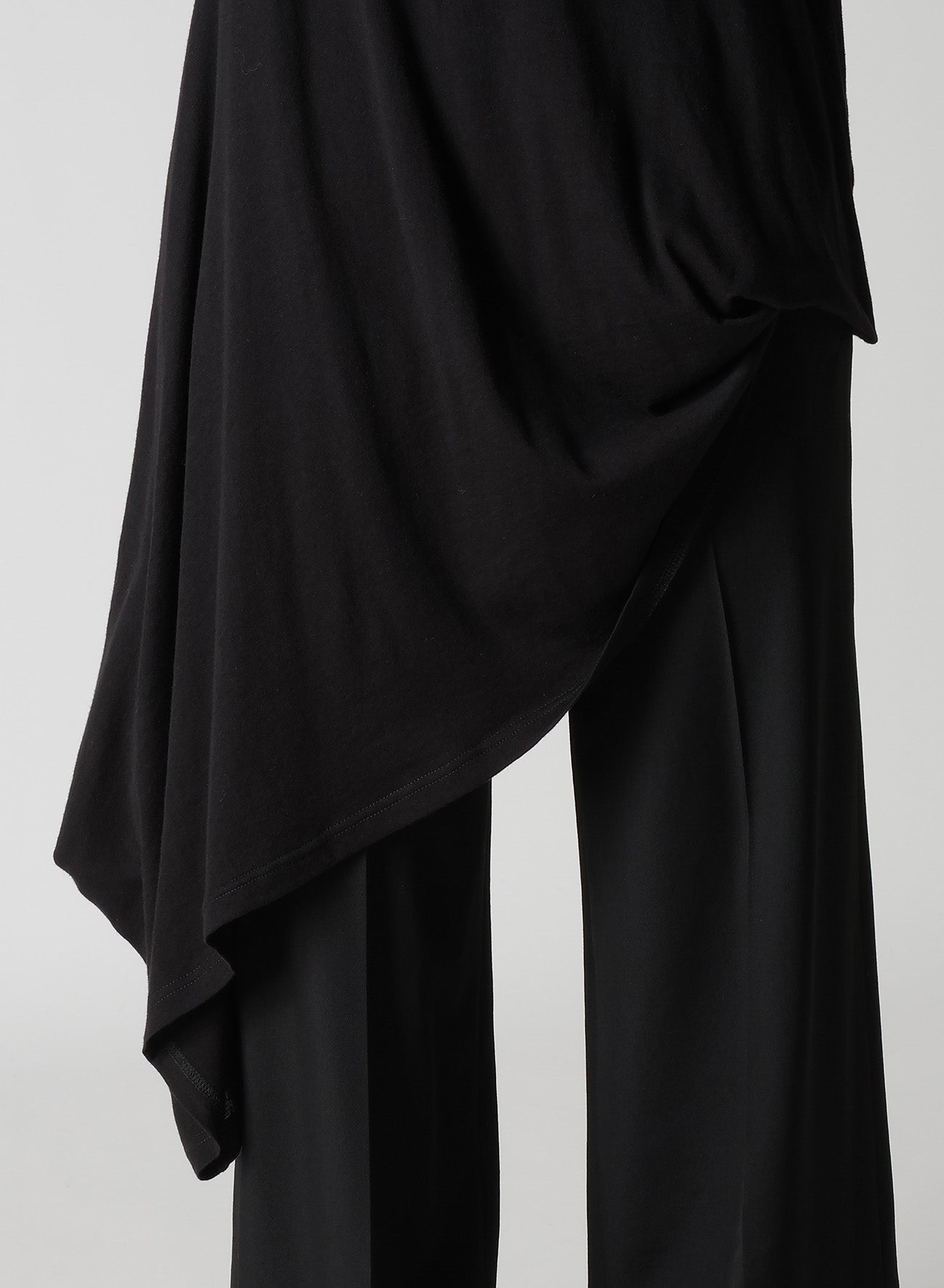 C ANGORA CASHMERE SINGLE JERSEY R DRAPED ROUND NECK PO