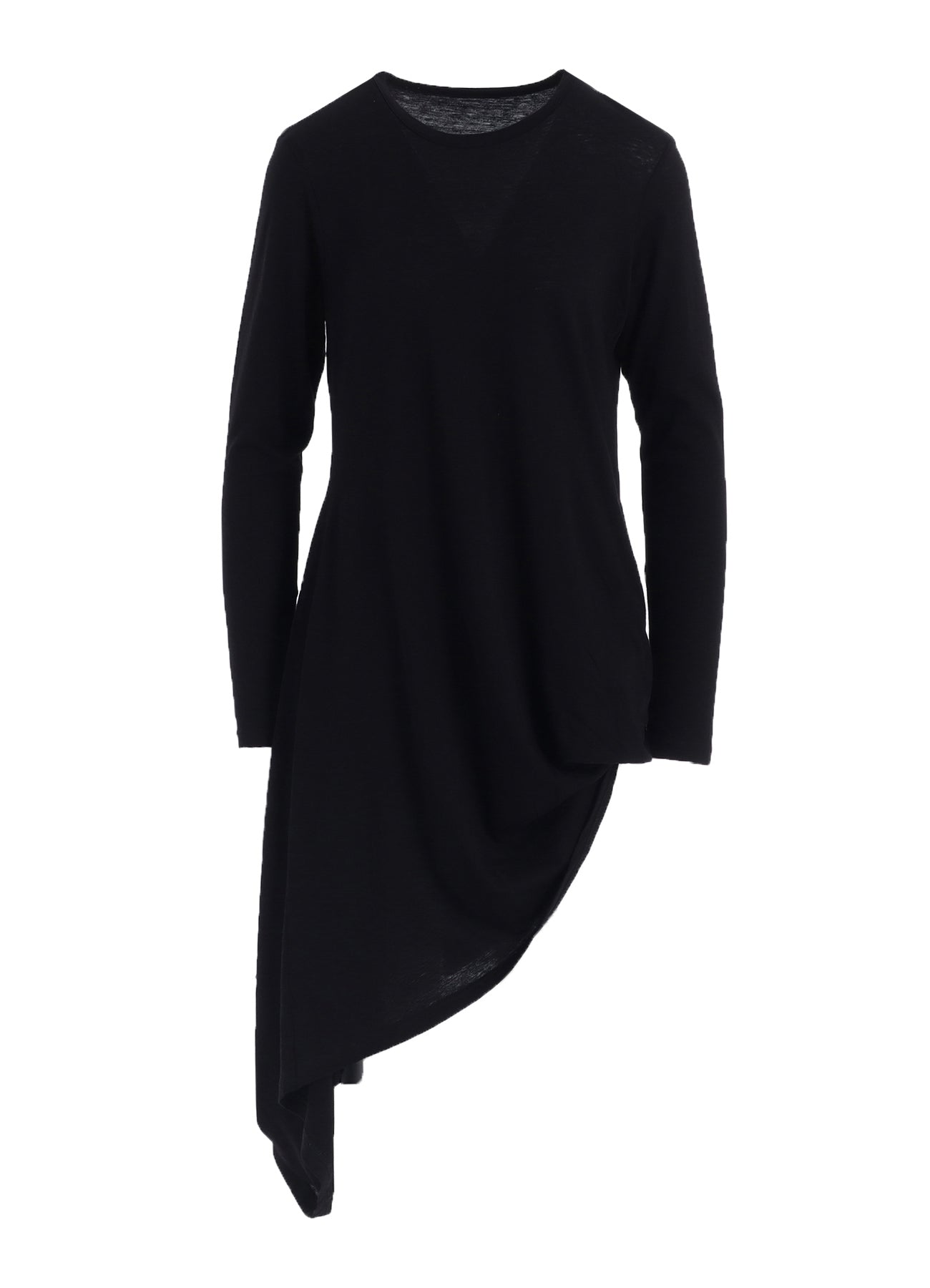 C ANGORA CASHMERE SINGLE JERSEY R DRAPED ROUND NECK PO
