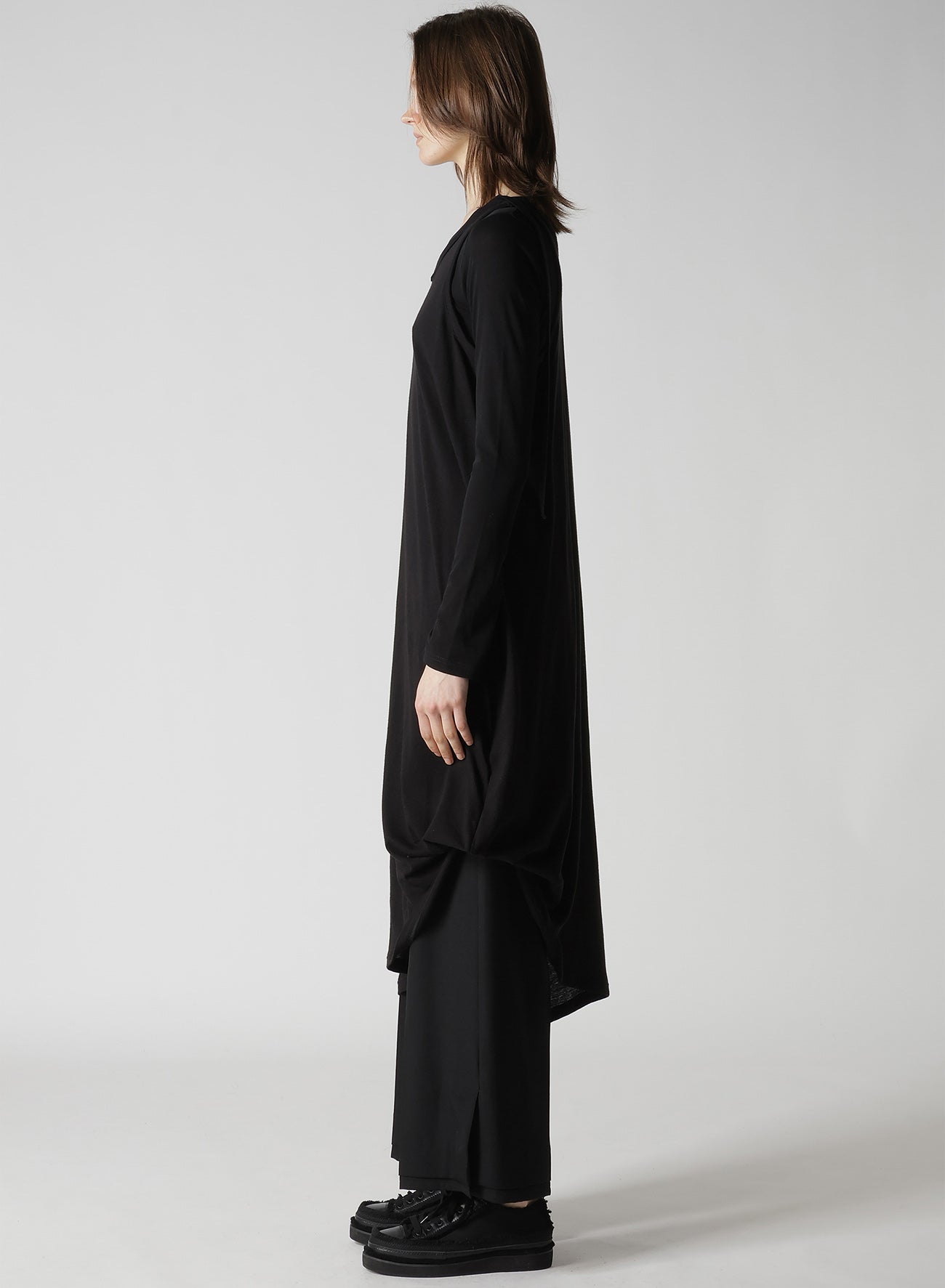 C ANGORA CASHMERE SINGLE JERSEY DRAPED DRESS