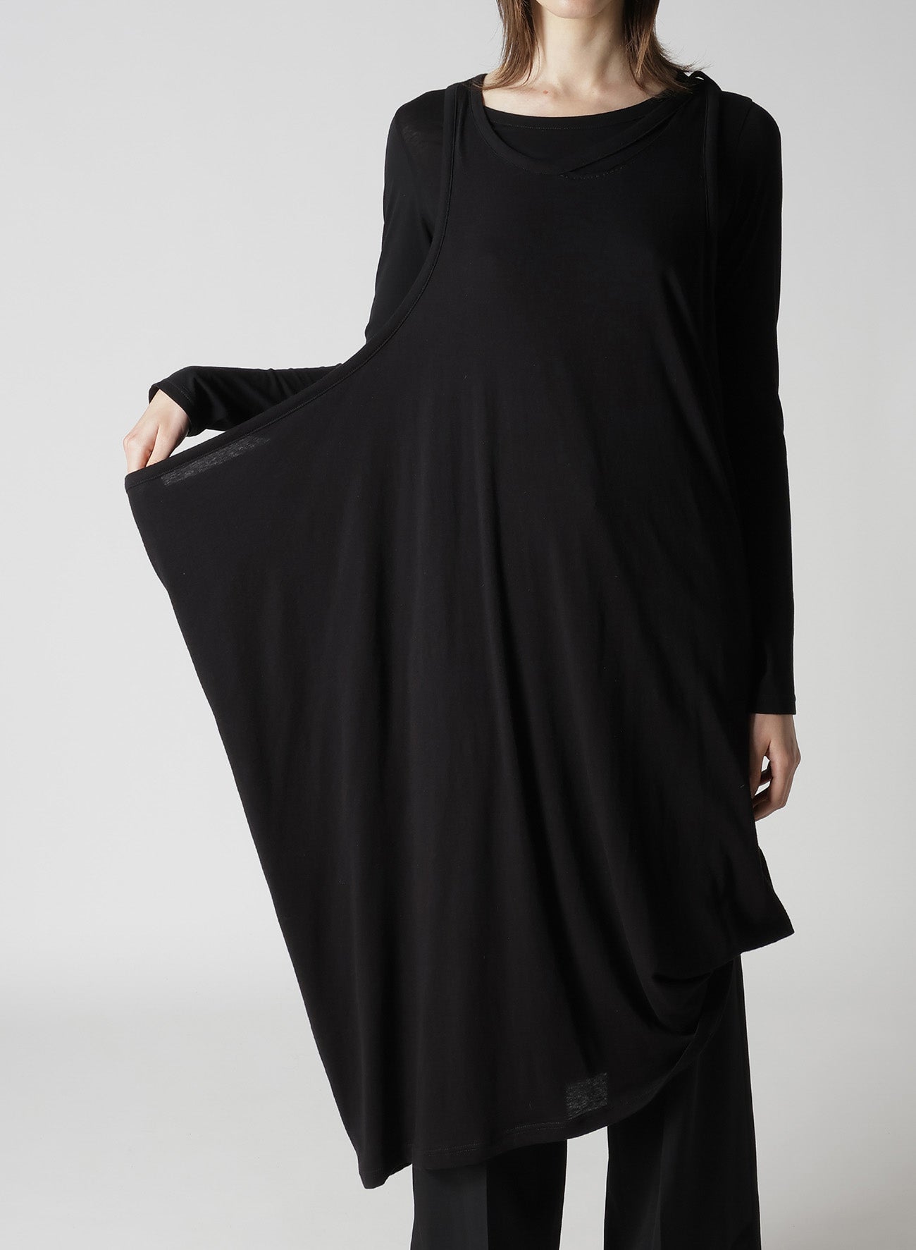 C ANGORA CASHMERE SINGLE JERSEY DRAPED DRESS