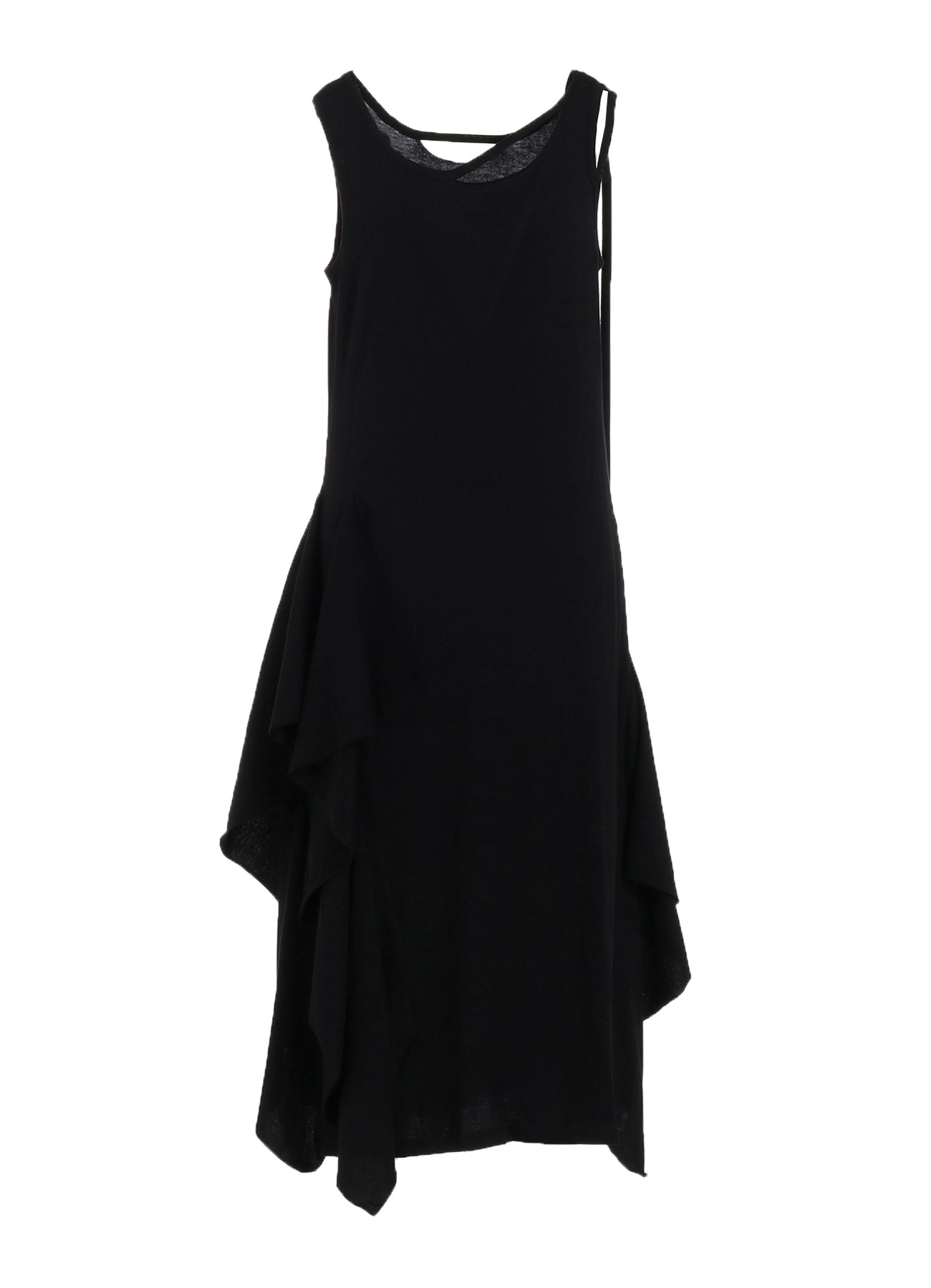 COTTON YAK SINGLE JERSEY SIDE DRAPED STRAP DRESS