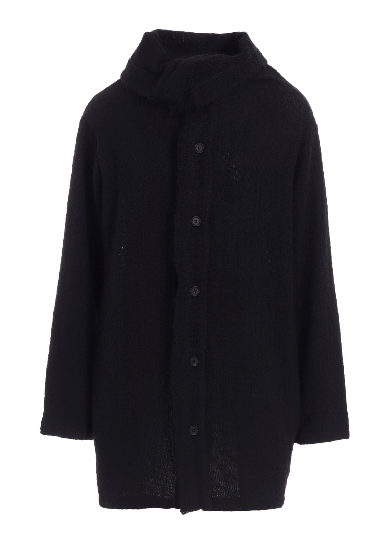 CRUSHED GLEN CHECK HIGH NECK CARDIGAN