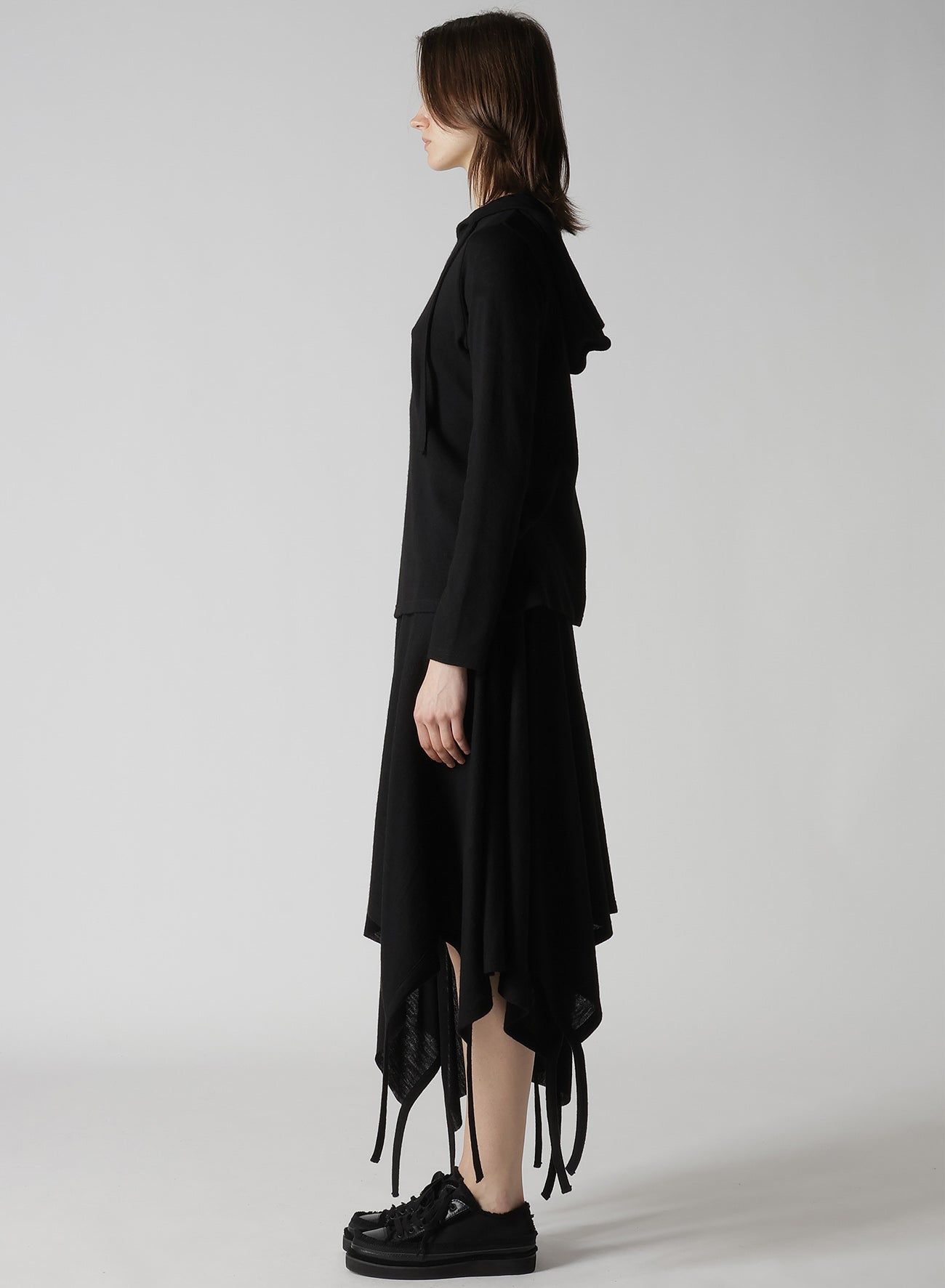 WOOL LIGHT MILLING SINGLE STRAP HOODIE PO