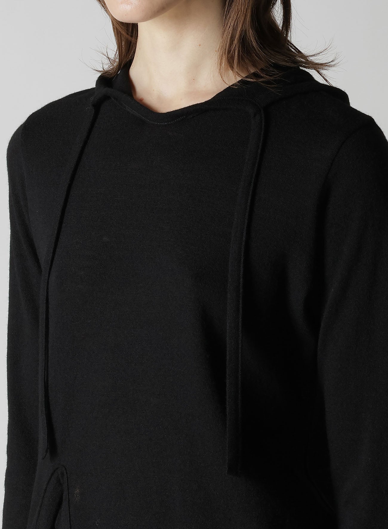 WOOL LIGHT MILLING SINGLE STRAP HOODIE PO
