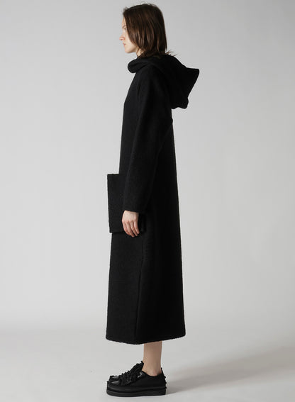 WOOL SHEEP PILE HIGH NECK DRESS