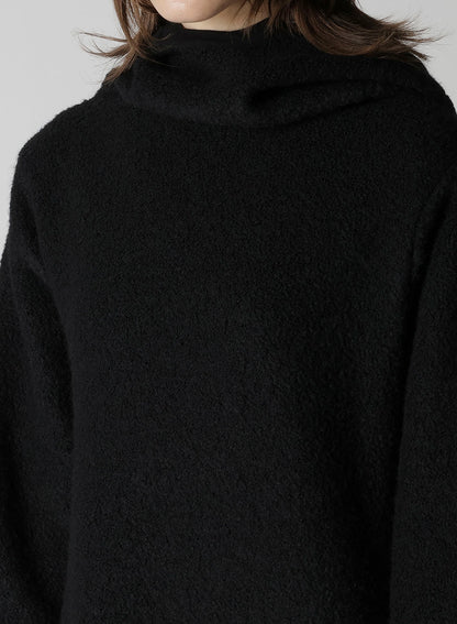WOOL SHEEP PILE HIGH NECK DRESS