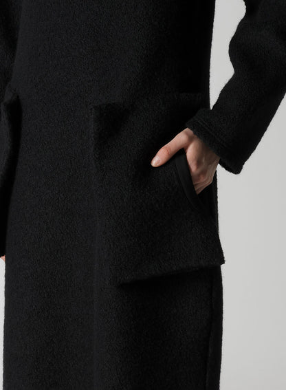 WOOL SHEEP PILE HIGH NECK DRESS