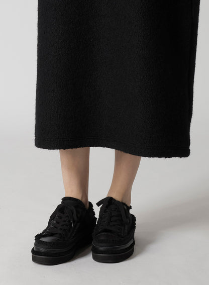WOOL SHEEP PILE HIGH NECK DRESS