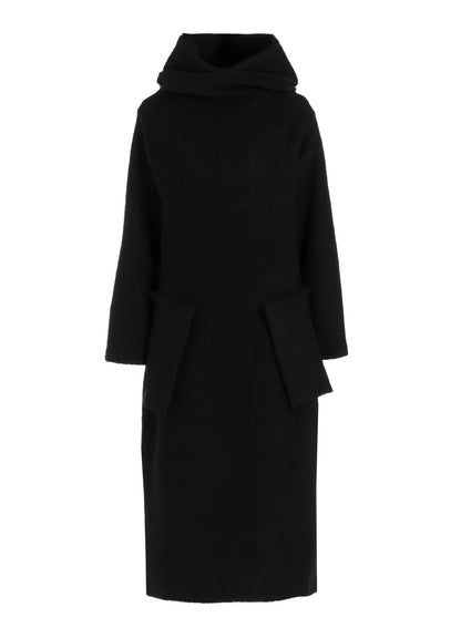 WOOL SHEEP PILE HIGH NECK DRESS