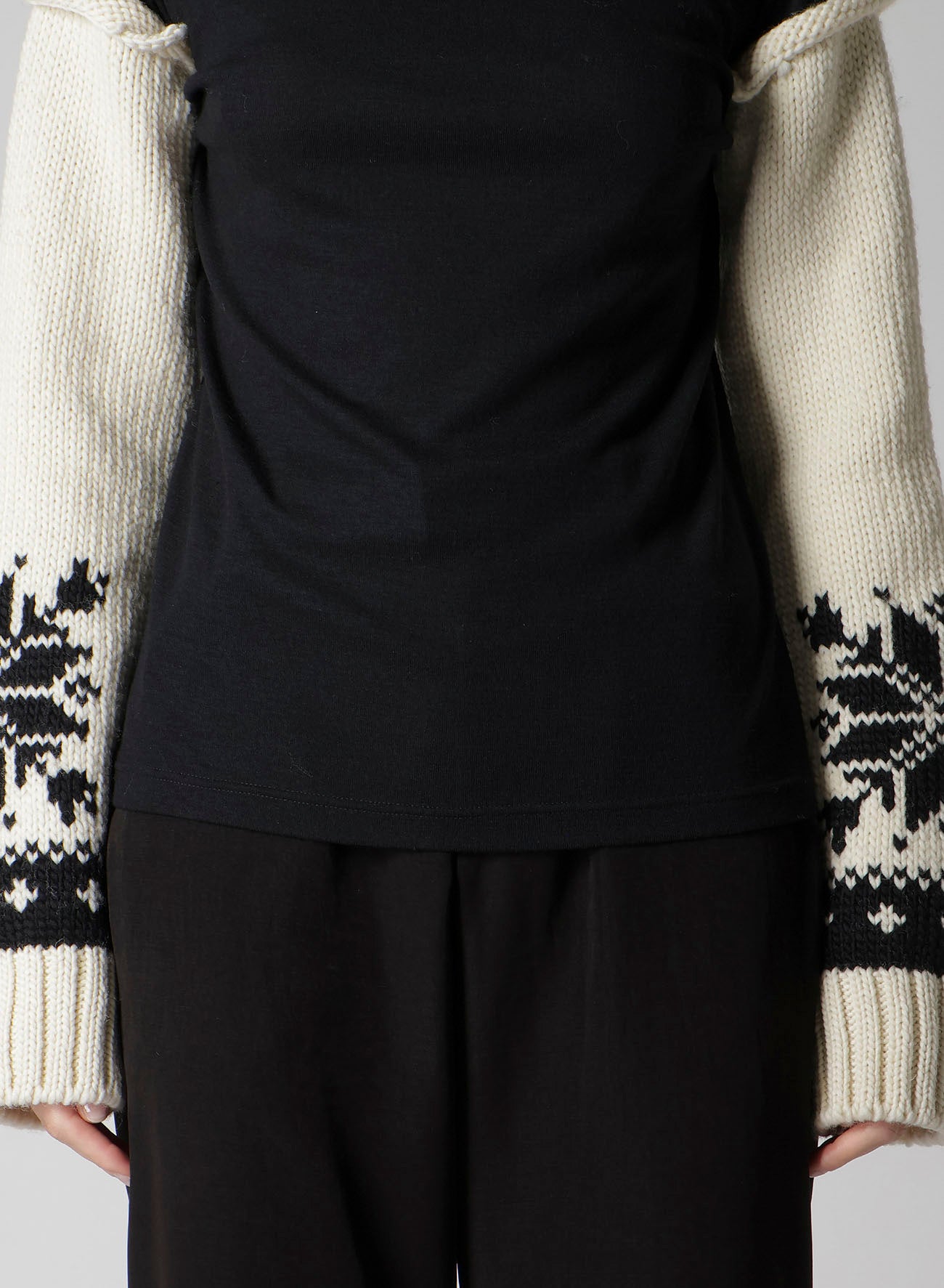 WOOL INTERLOCK SNOW PATTERN HIGH NECK PO