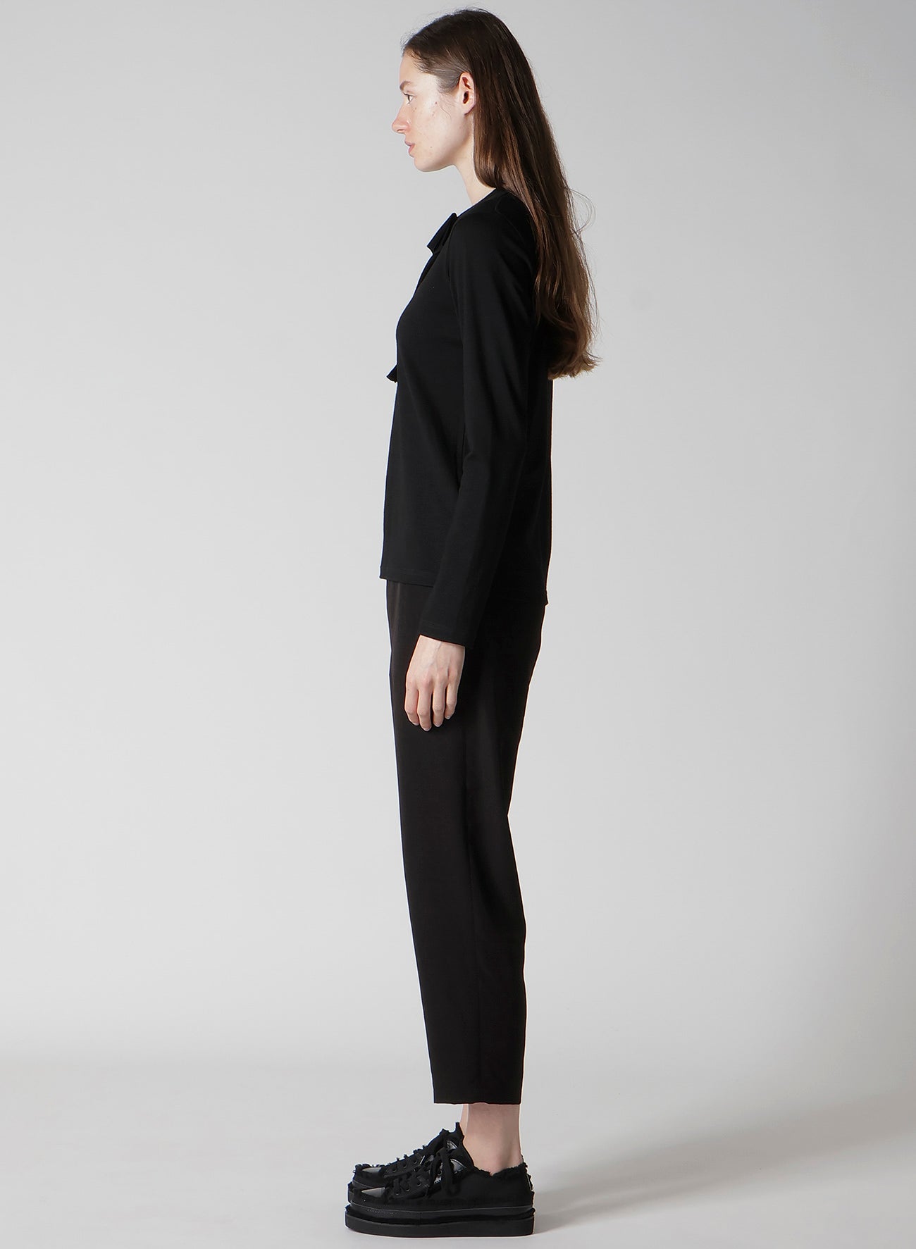 WOOL SINGLE JERSEY HENLEY NECK PO