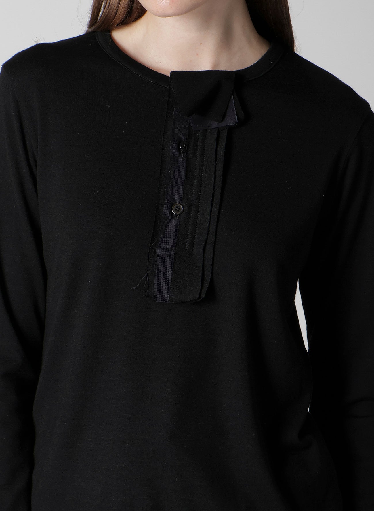 WOOL SINGLE JERSEY HENLEY NECK PO
