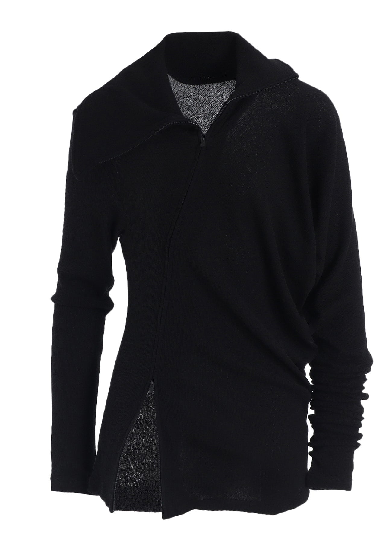 HIGH TWISTED LINKS DRAPED TURTLE NECK CARDIGAN