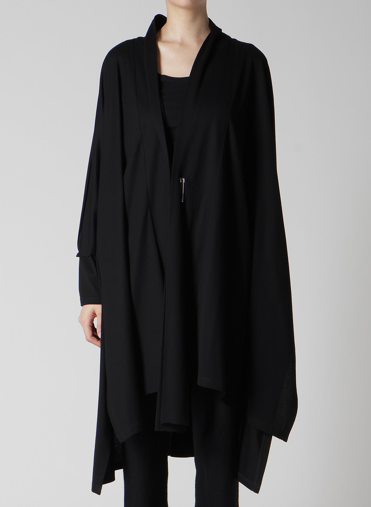 COTTON SINGLE JERSEY LONG CARDIGAN
