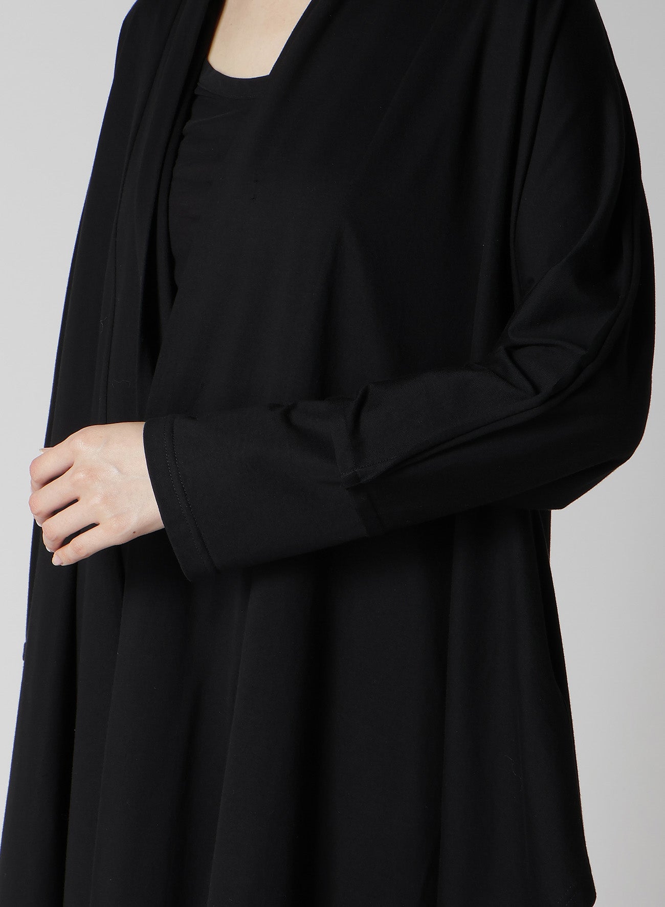 COTTON SINGLE JERSEY LONG CARDIGAN