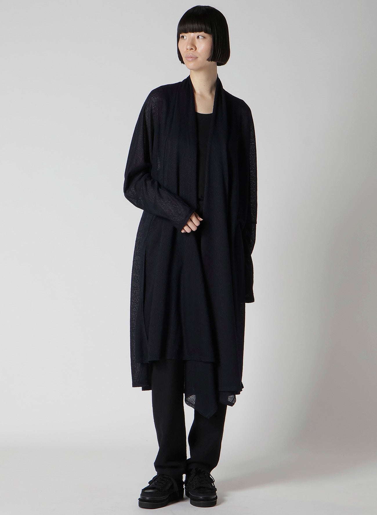 JACQUARD WOOL LACE STOLE CARDIGAN