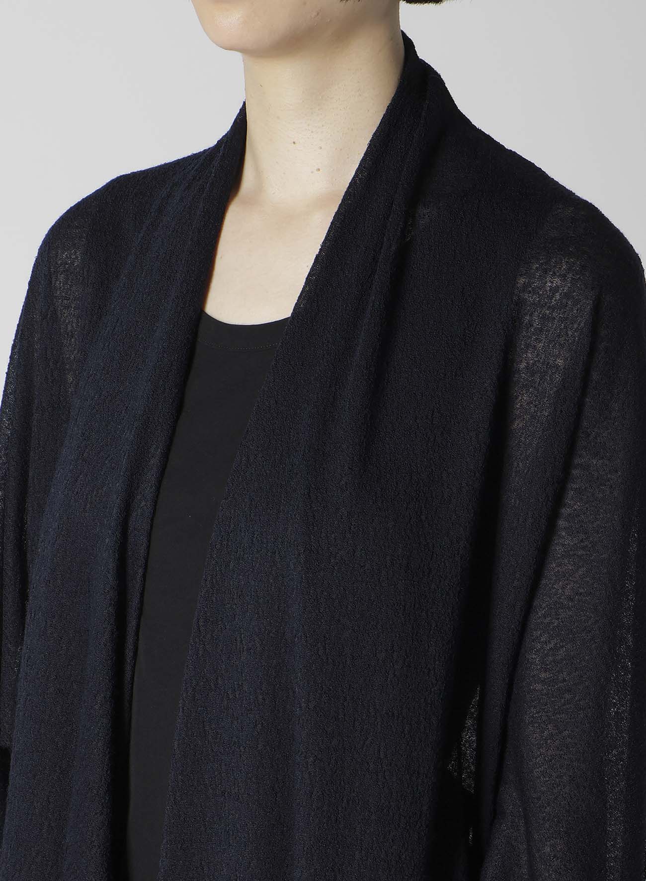 JACQUARD WOOL LACE STOLE CARDIGAN