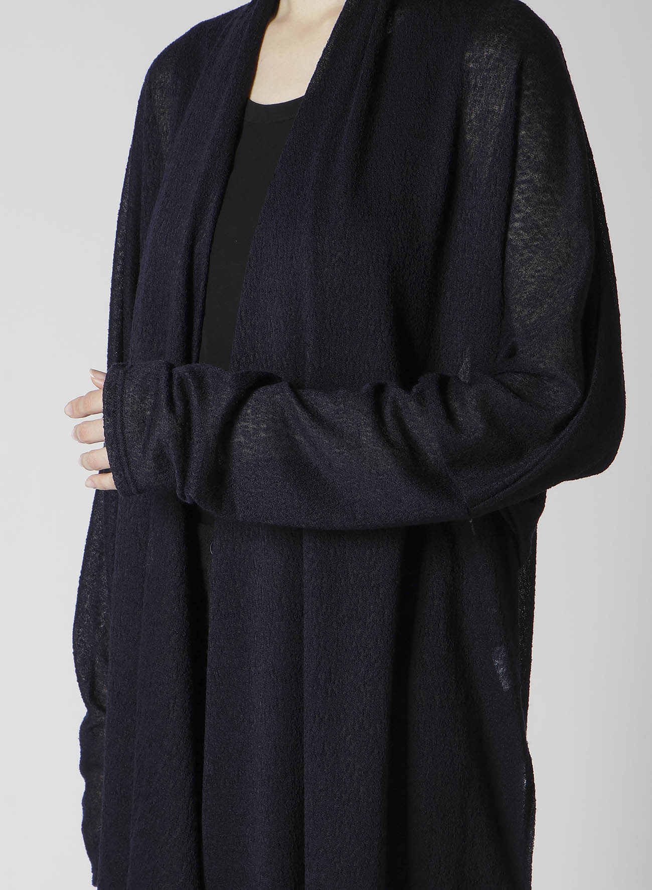 JACQUARD WOOL LACE STOLE CARDIGAN