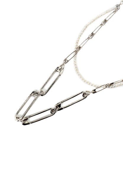 PEARL/BRASS A PEARL CHAIN NECKLACE