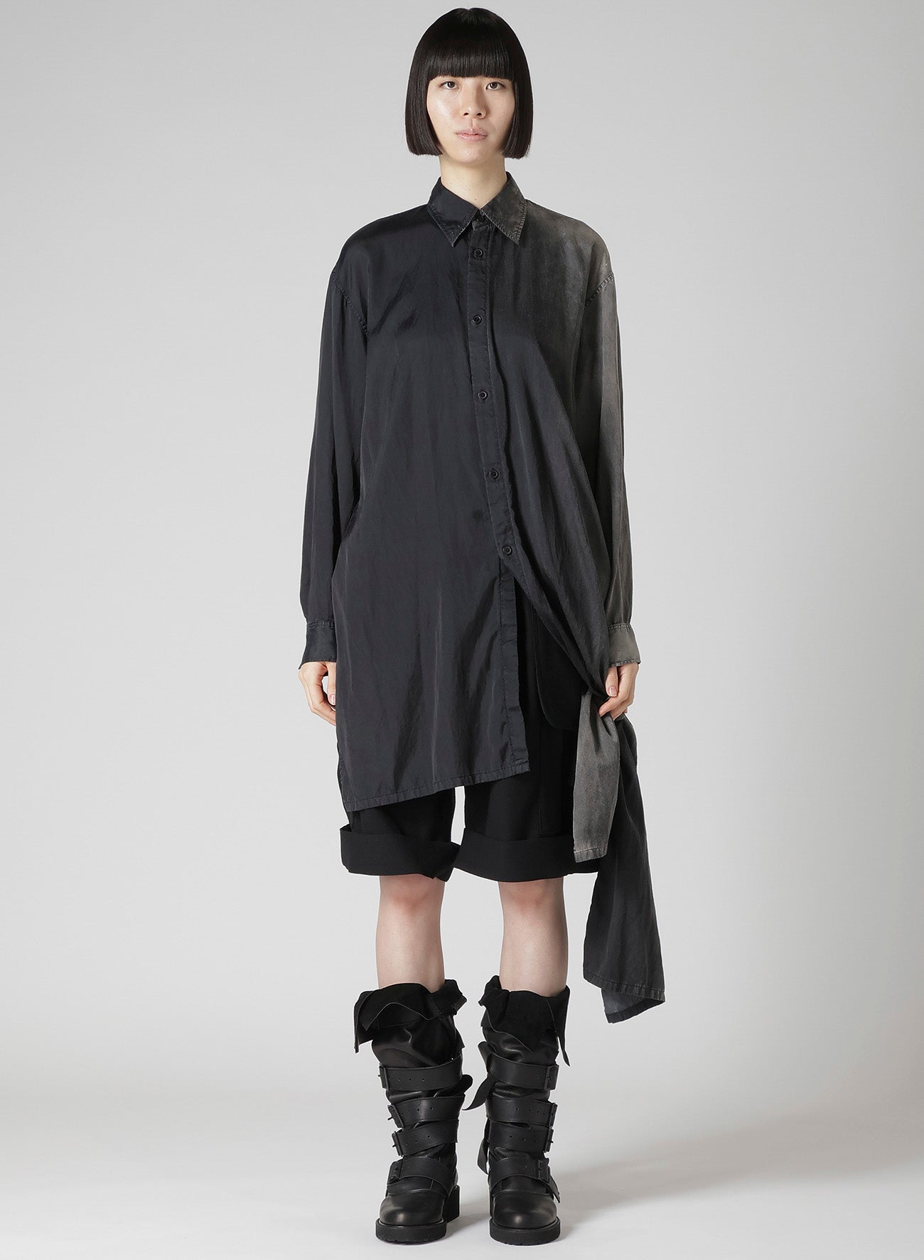 Cu/C BLEACHED SATIN KNOT DETAIL BLOUSE