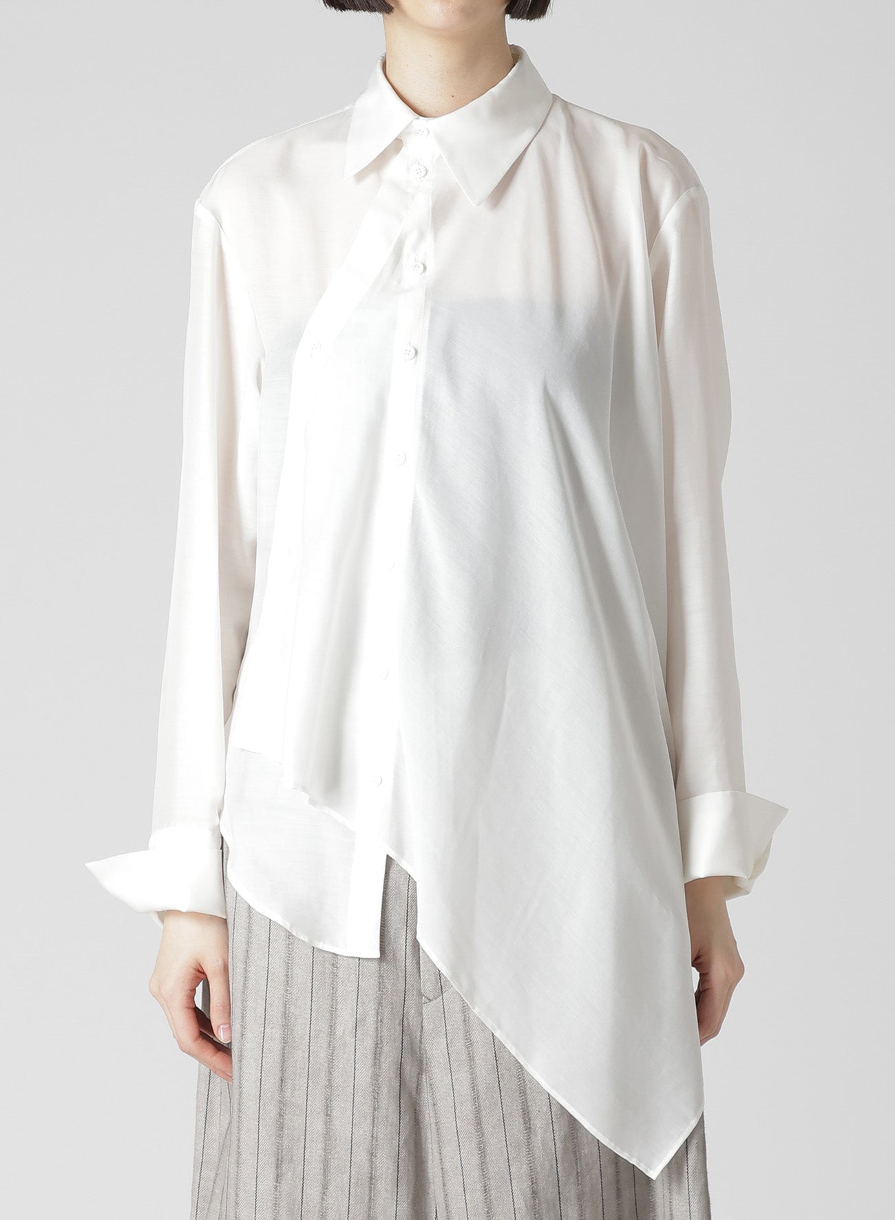 Cu/Mo KERSEY UNBALANCE DRAPED BLOUSE