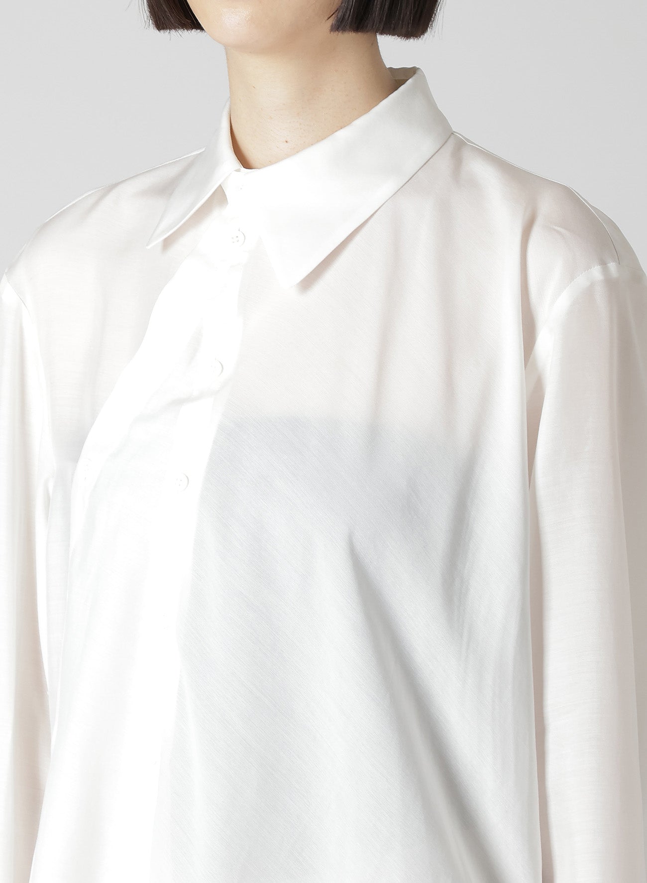 Cu/Mo KERSEY UNBALANCE DRAPED BLOUSE