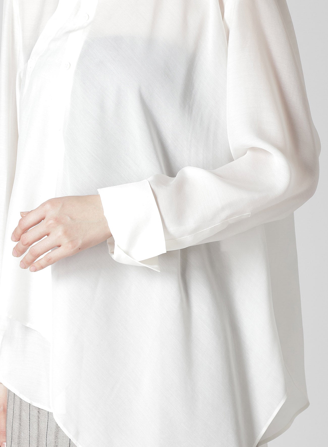 Cu/Mo KERSEY UNBALANCE DRAPED BLOUSE