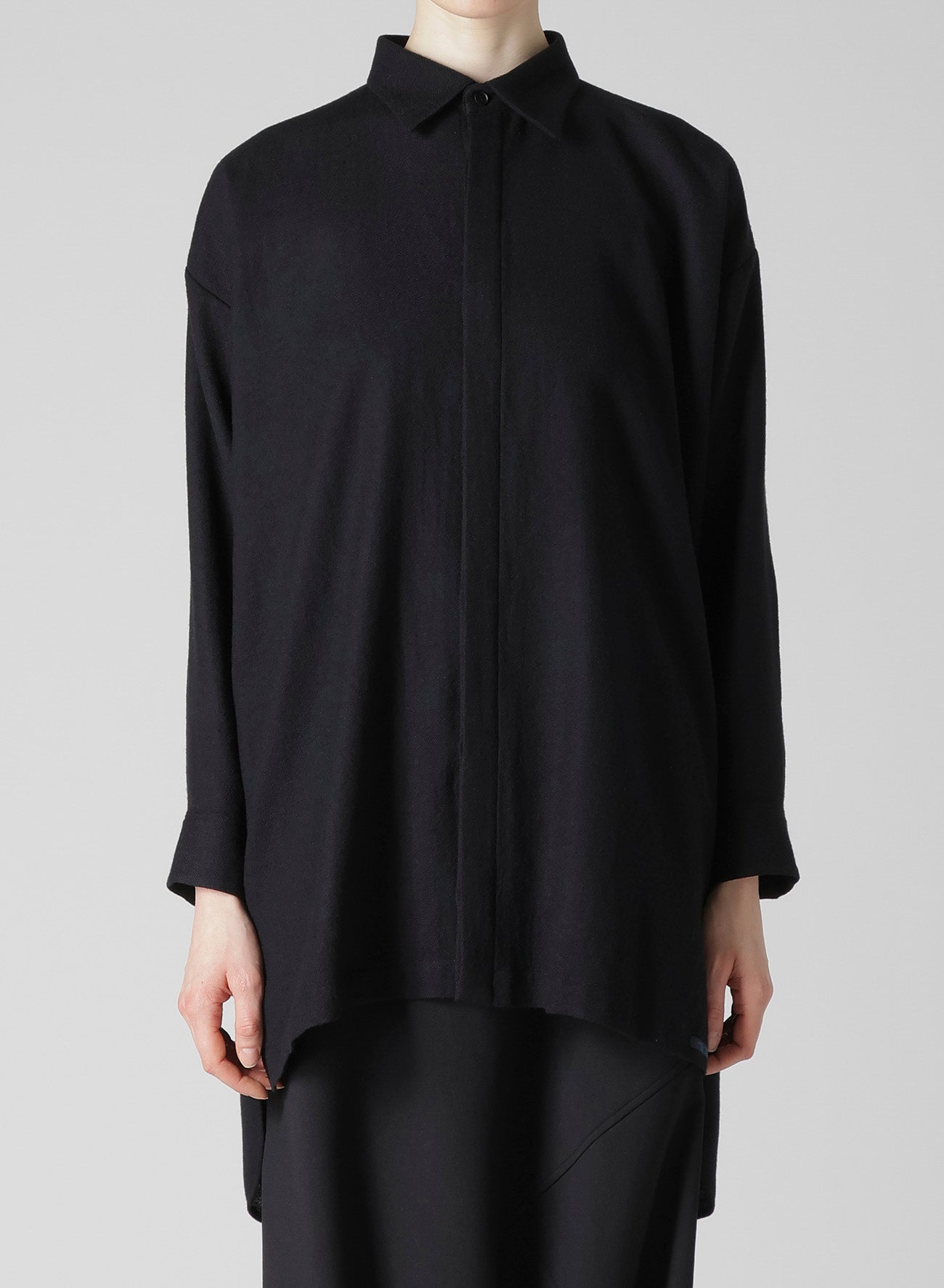 WOOL VIYELLA DOUBLE PLACKET BLOUSE