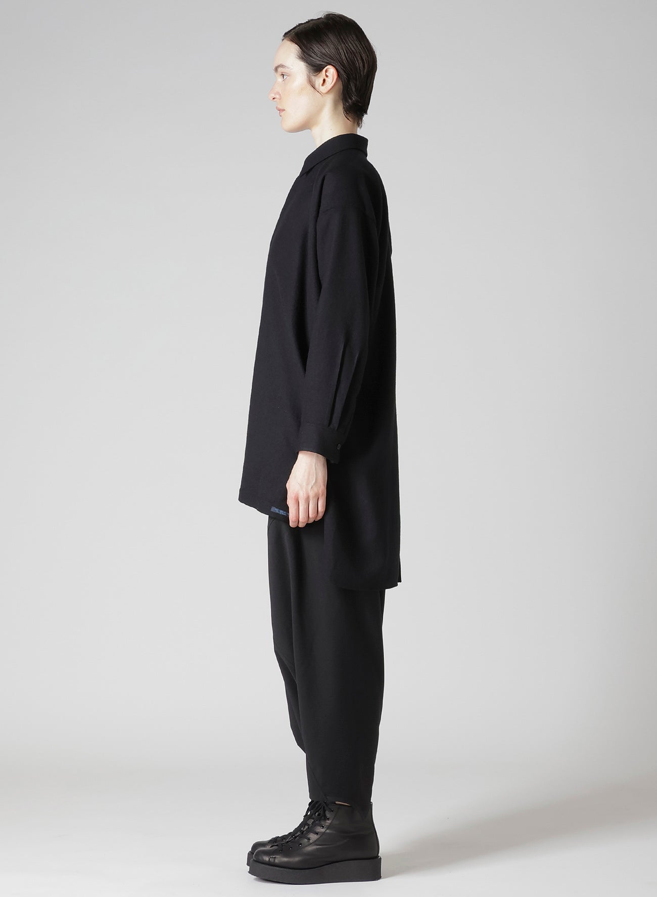 WOOL VIYELLA DOUBLE PLACKET BLOUSE