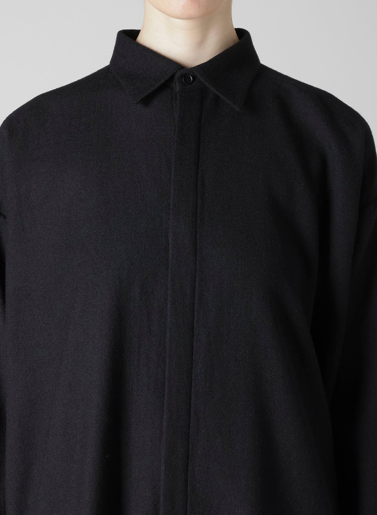 WOOL VIYELLA DOUBLE PLACKET BLOUSE