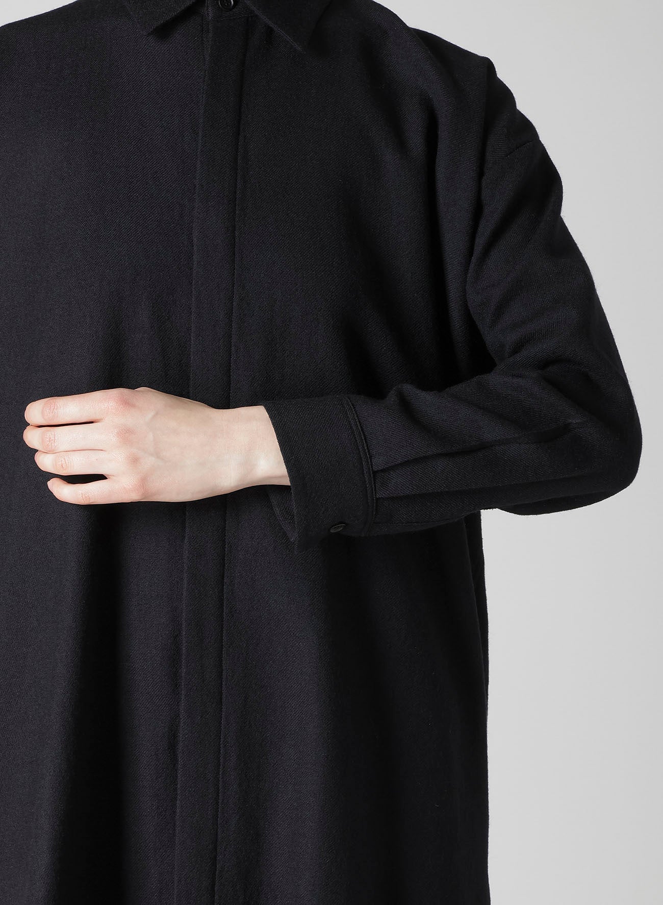 WOOL VIYELLA DOUBLE PLACKET BLOUSE
