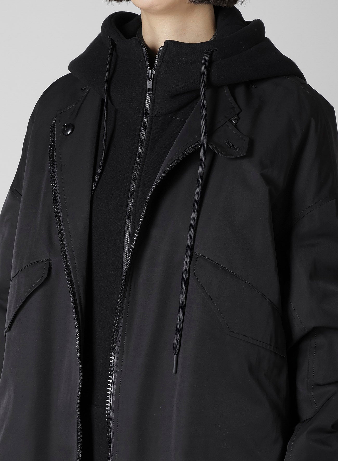 Ny/C TWILL HOODED BOMBER