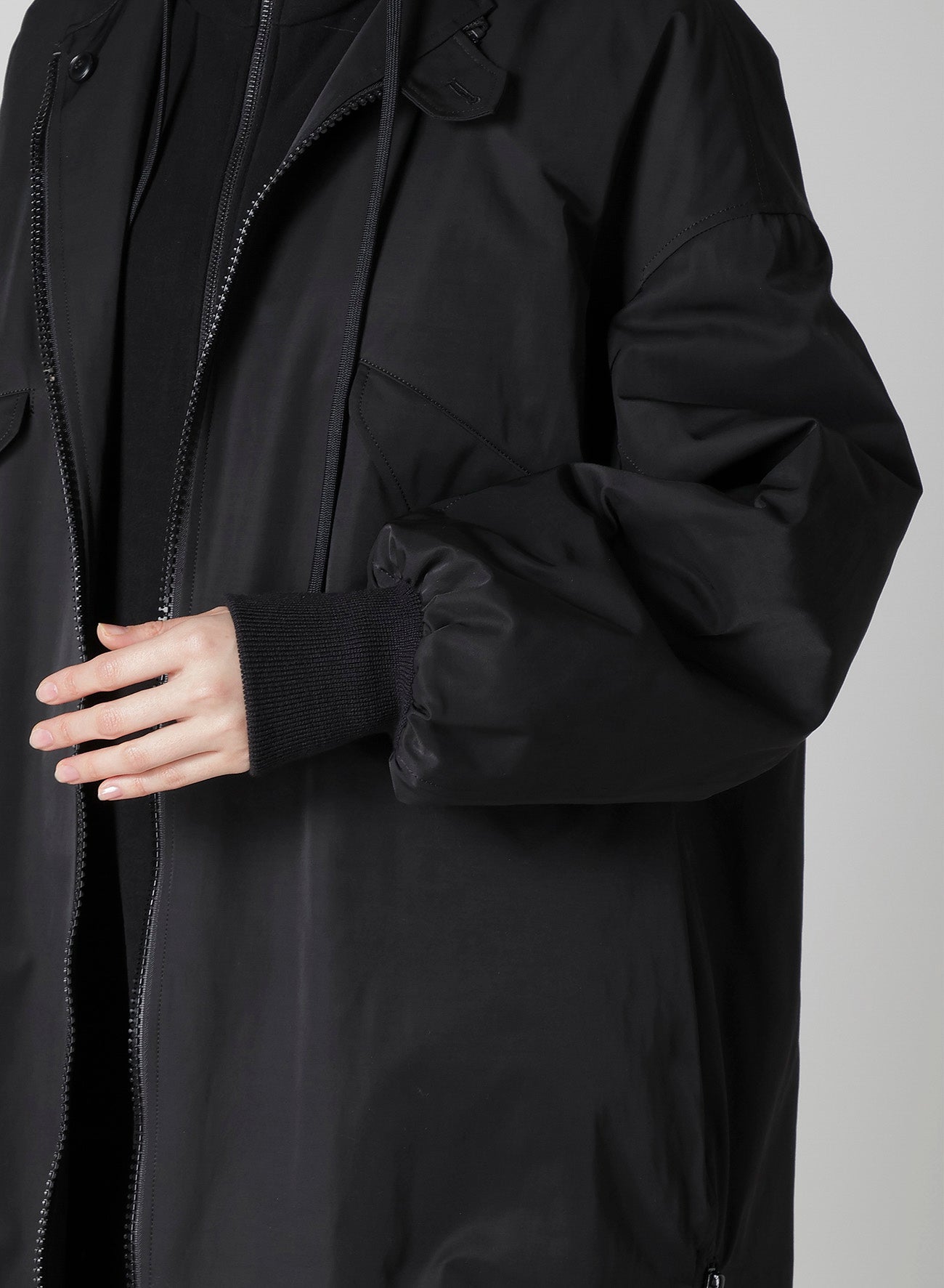 Ny/C TWILL HOODED BOMBER