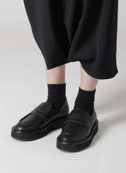 SOFT SMOOTH LEATHER PLATFORM LOAFER