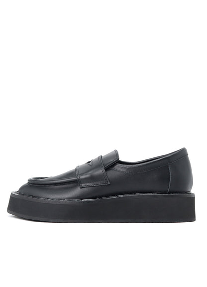 SOFT SMOOTH LEATHER PLATFORM LOAFER
