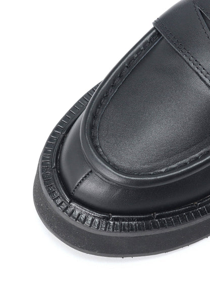 SOFT SMOOTH LEATHER PLATFORM LOAFER