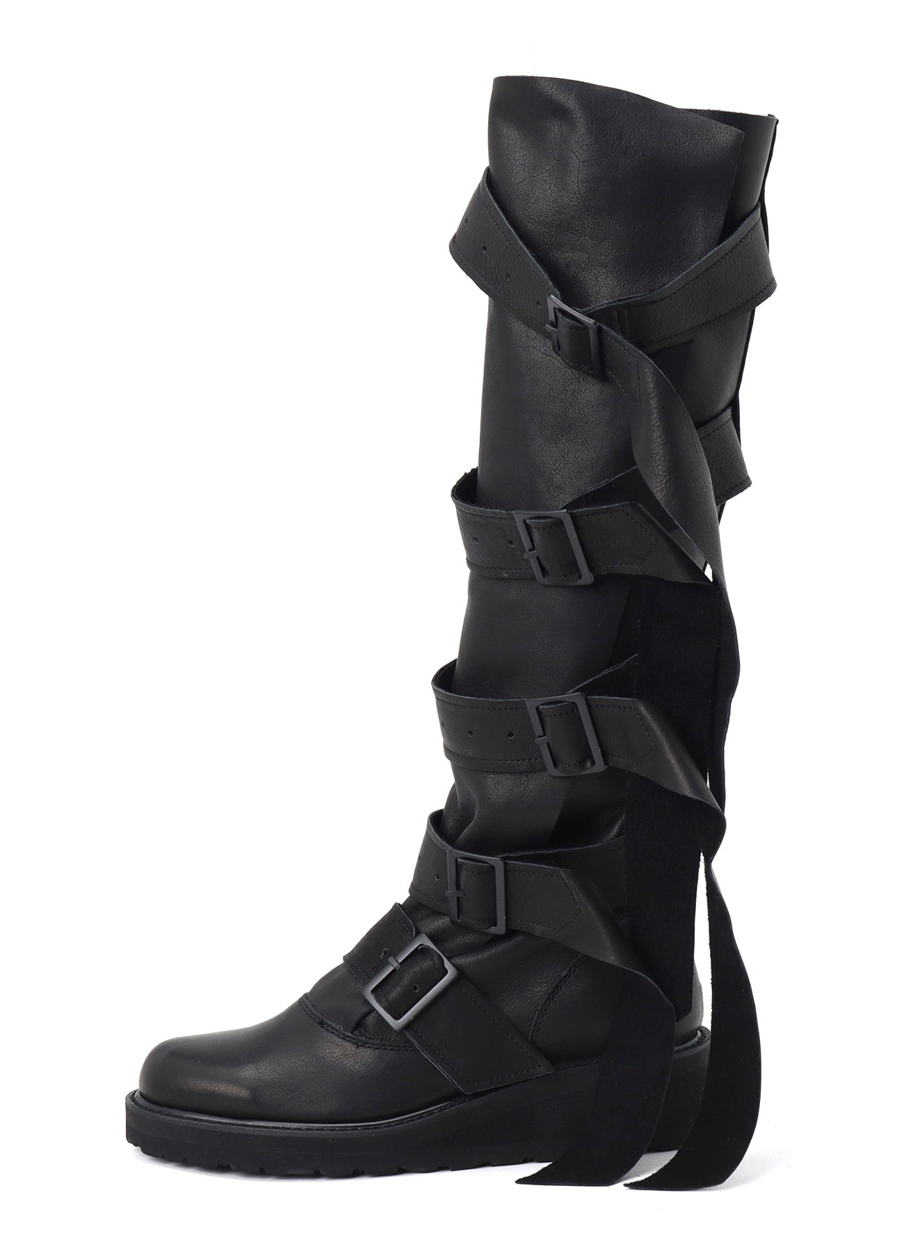 SOFT OIL LEATHER 5STRAPS LONG BOOTS