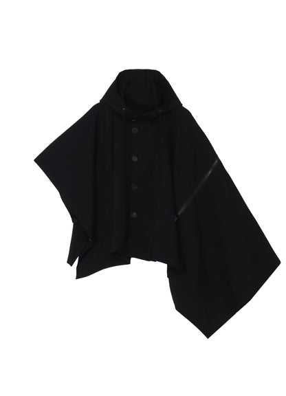 GABARDINE HOODED CAPE COAT