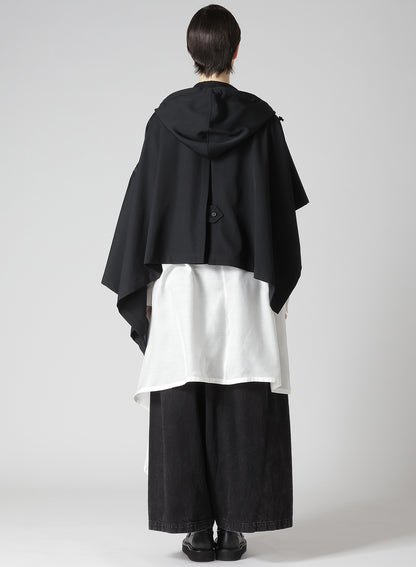 GABARDINE HOODED CAPE COAT