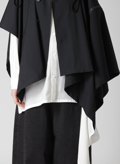 GABARDINE HOODED CAPE COAT