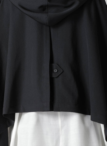 GABARDINE HOODED CAPE COAT
