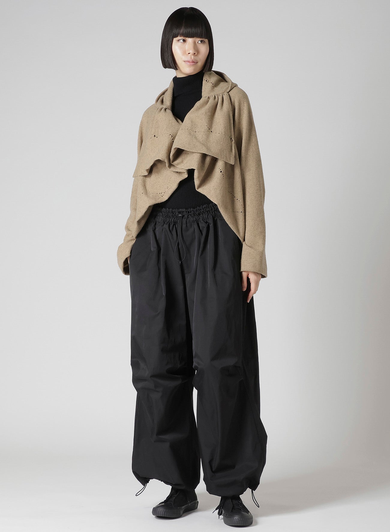 W DETAIL JERSEY SHIRRING DETAIL JACKET