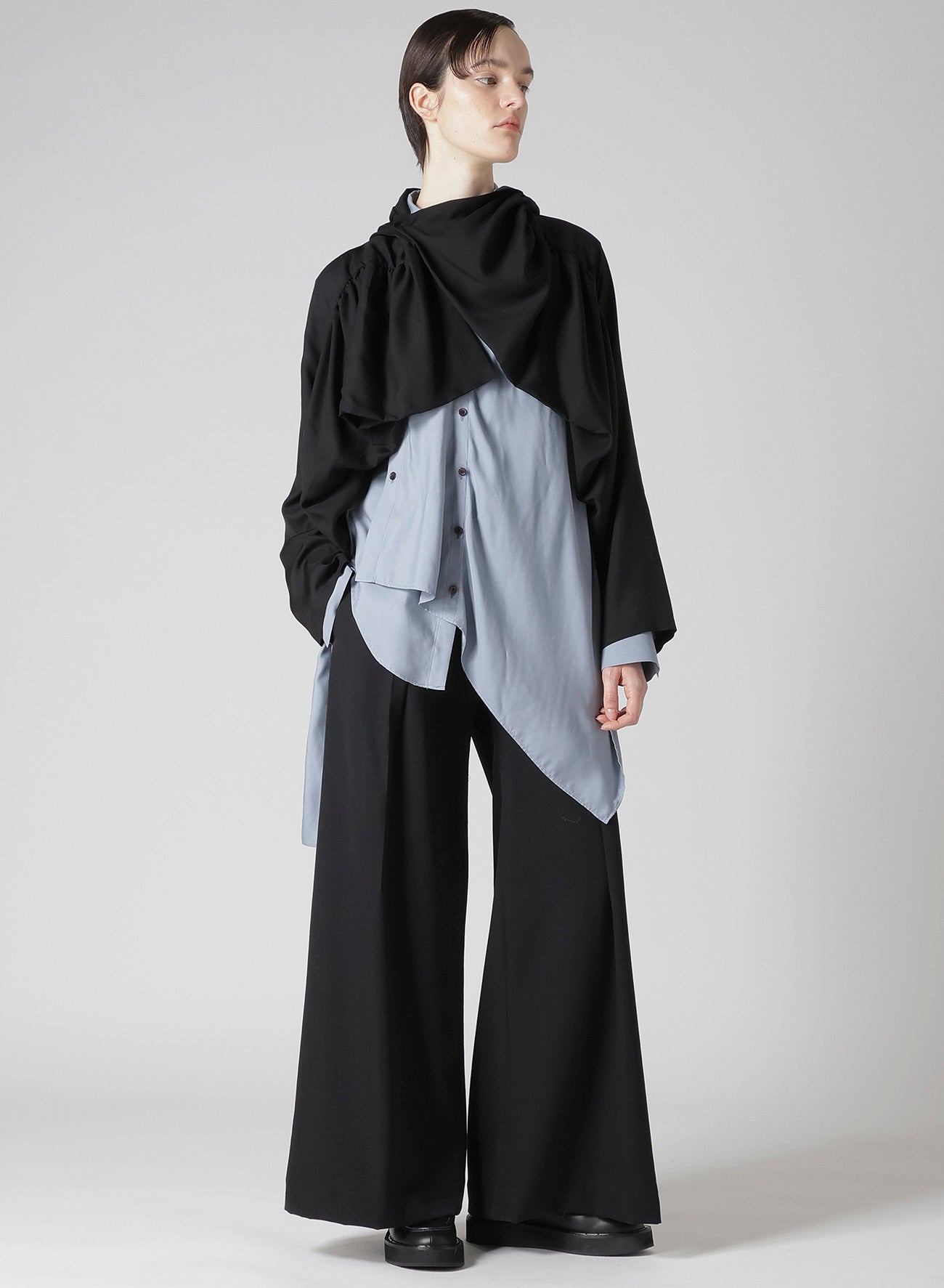 Cu/Mo KERSEY SHIRRING DETAIL JACKET