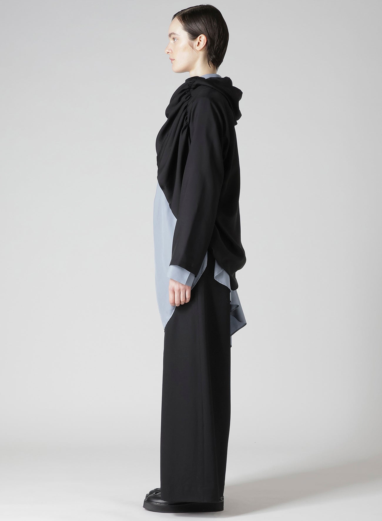Cu/Mo KERSEY SHIRRING DETAIL JACKET