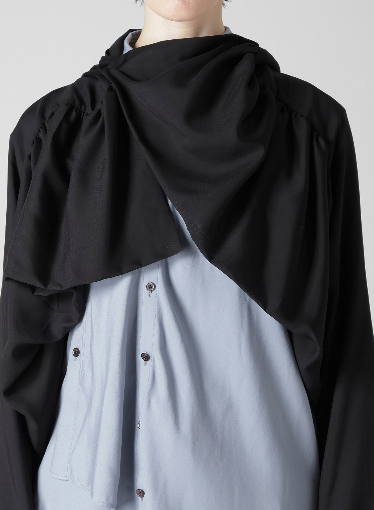Cu/Mo KERSEY SHIRRING DETAIL JACKET